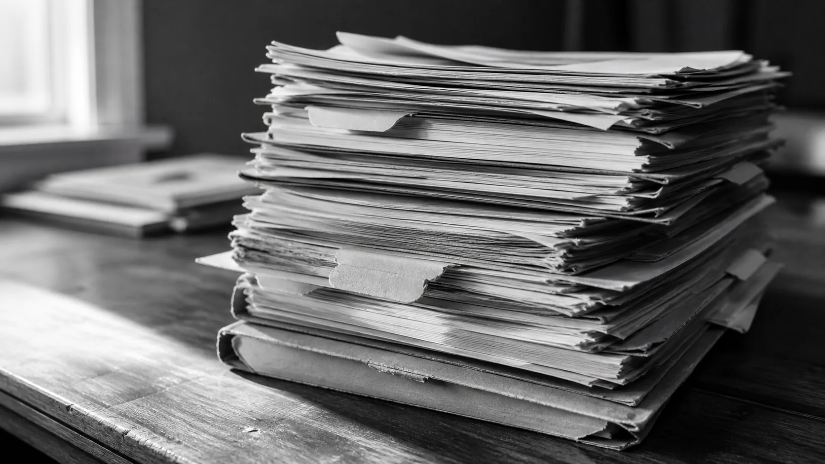A stack of paper mortgage files — what Banclo replaces